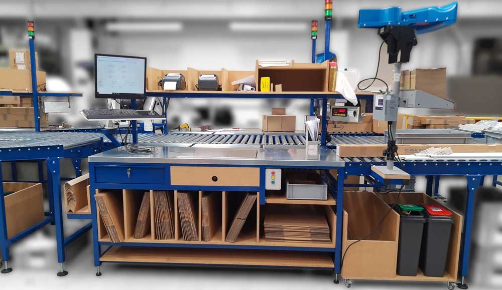 E-commerce packing station